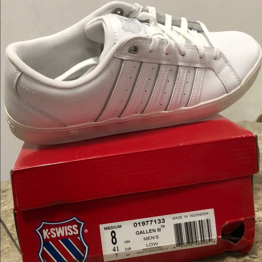 New K-SWISS damaged GALLEN III MENS LOW WHITE SNEAKER SHOE - Picture 1 of 11